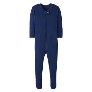 Hanna Andersson Navy Blue Baby Zip Footed Sleeper In Organic Cotton size 0-3M